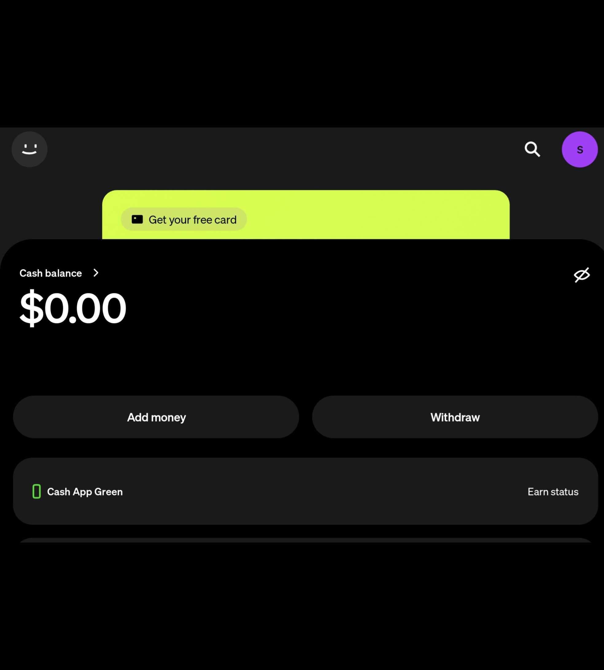 Swipe right on Cash App home screen to access the AI